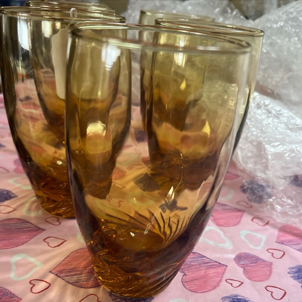 Libby vintage amber glasses